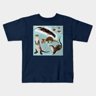 New World otters Poster Kids T-Shirt